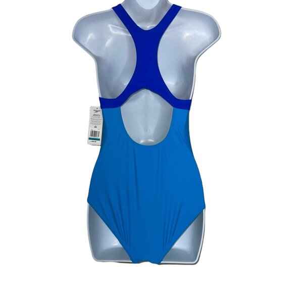 NWT Speedo No Wedgie Worries One Piece Swimsuit Youth 16 Girls Lined Patchwork - Picture 6 of 9